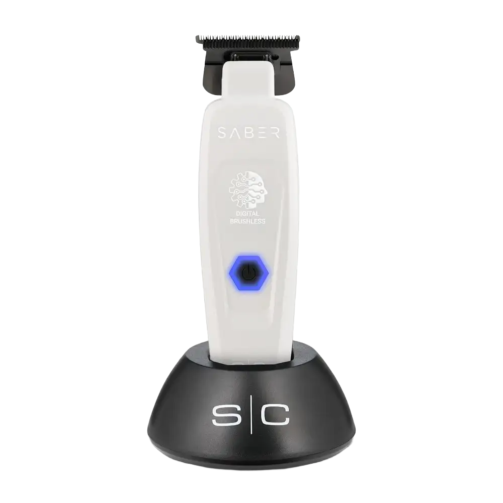 StyleCraft Saber II Cordless Digital Brushless Motor Trimmer – White (SC421W) Certified Clippers