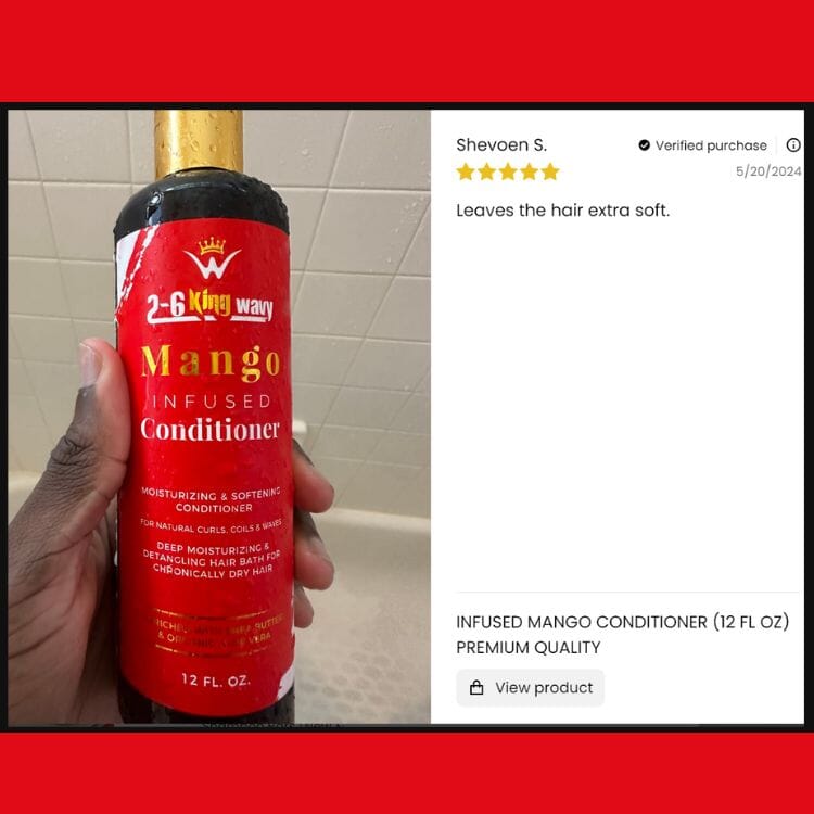 Mango Moisturizing Conditioner for Soft, Manageable Hair (Conditioner Bottle) 26 King Wavy Merch, LLC