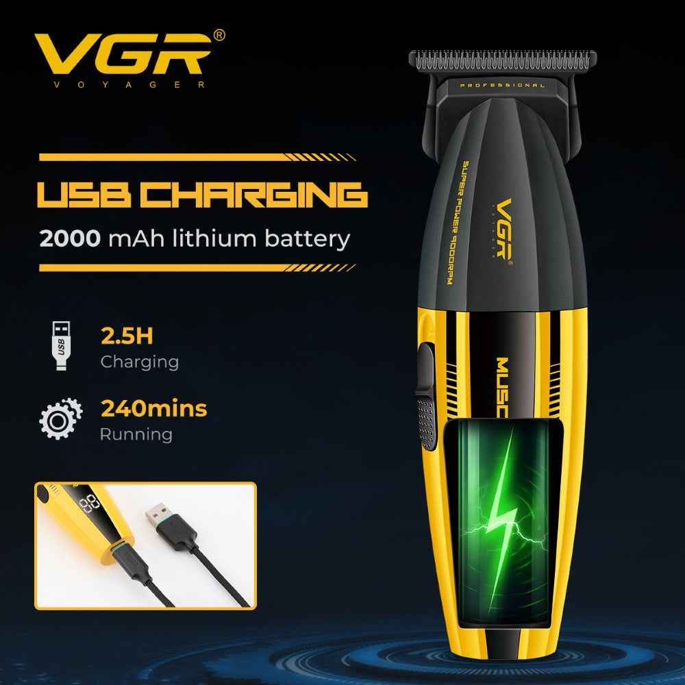VGR V-285T Muscular Compact Professional Cordless Trimmer Certified Clippers