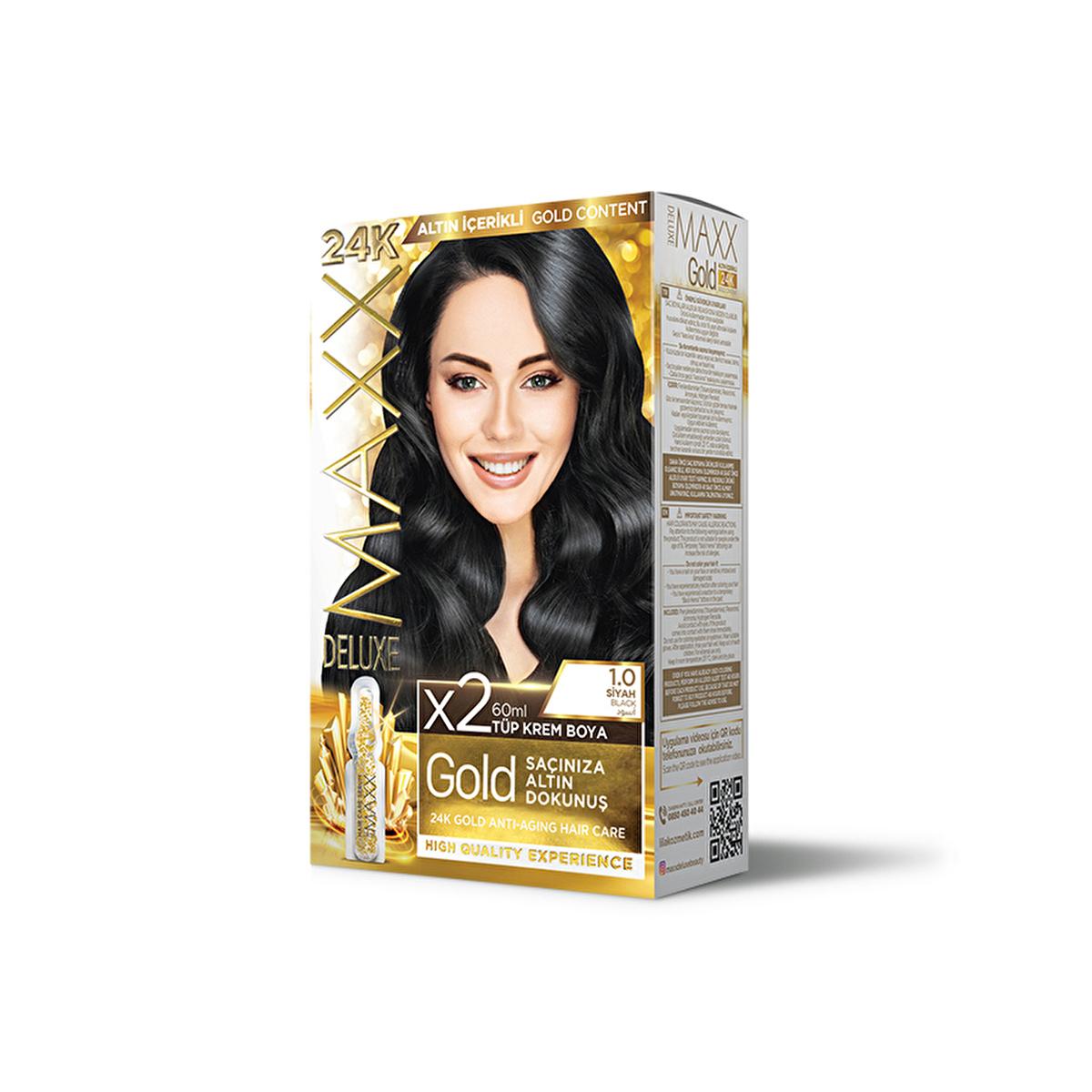 Maxx Deluxe Golden Beauty 24K Hair Dye - Nourishing, Golden Shine, Long-Lasting Color Beauty Care Bag