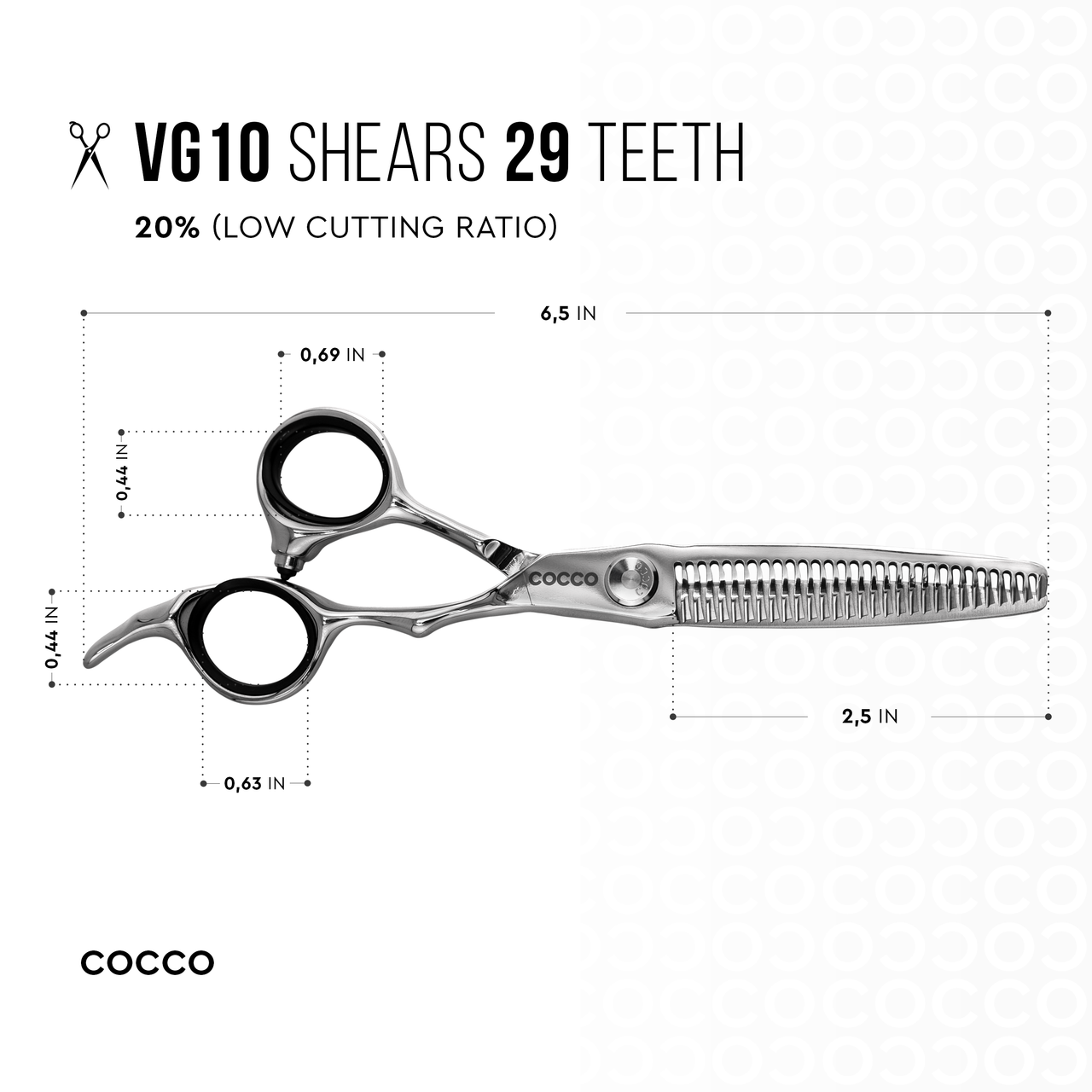 VG10 Blunt and Including 6" 29 Tooth Thinning Shear Set - Select Size Cocco Hair Professional