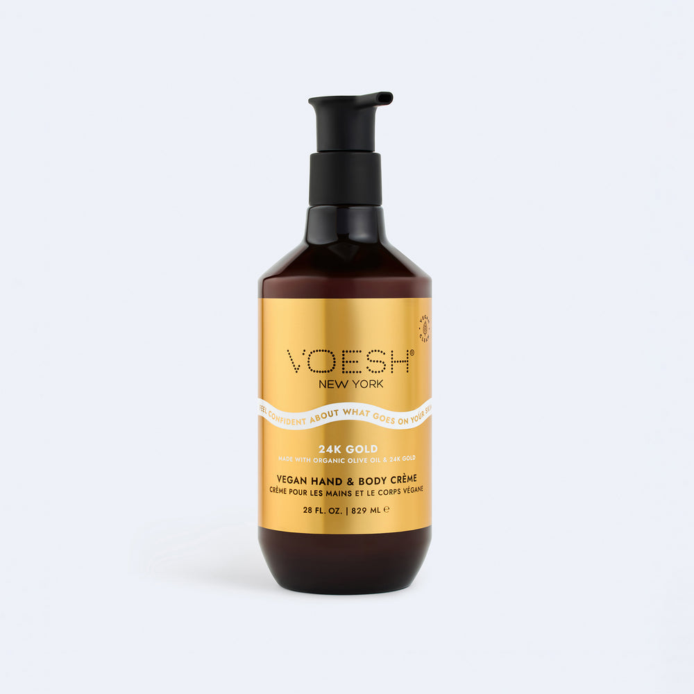 *(Case x 12) Vegan Hand & Body Crème 24K Gold - 28oz Lunali Nail Supply
