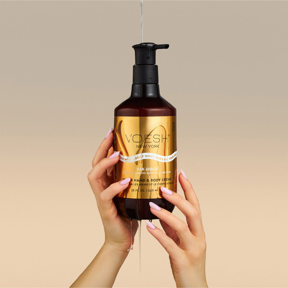 *(Case x 12) Vegan Hand & Body Crème 24K Gold - 28oz Lunali Nail Supply