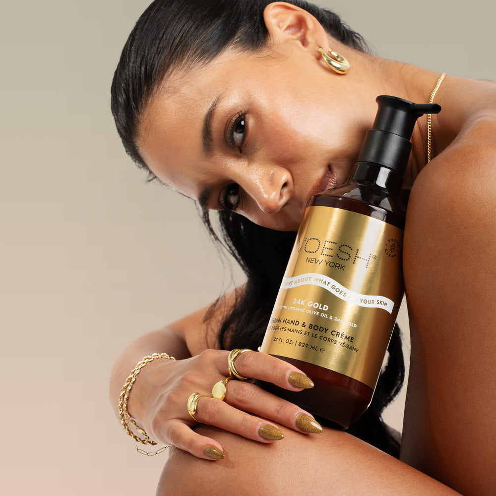 *(Case x 12) Vegan Hand & Body Crème 24K Gold - 28oz Lunali Nail Supply
