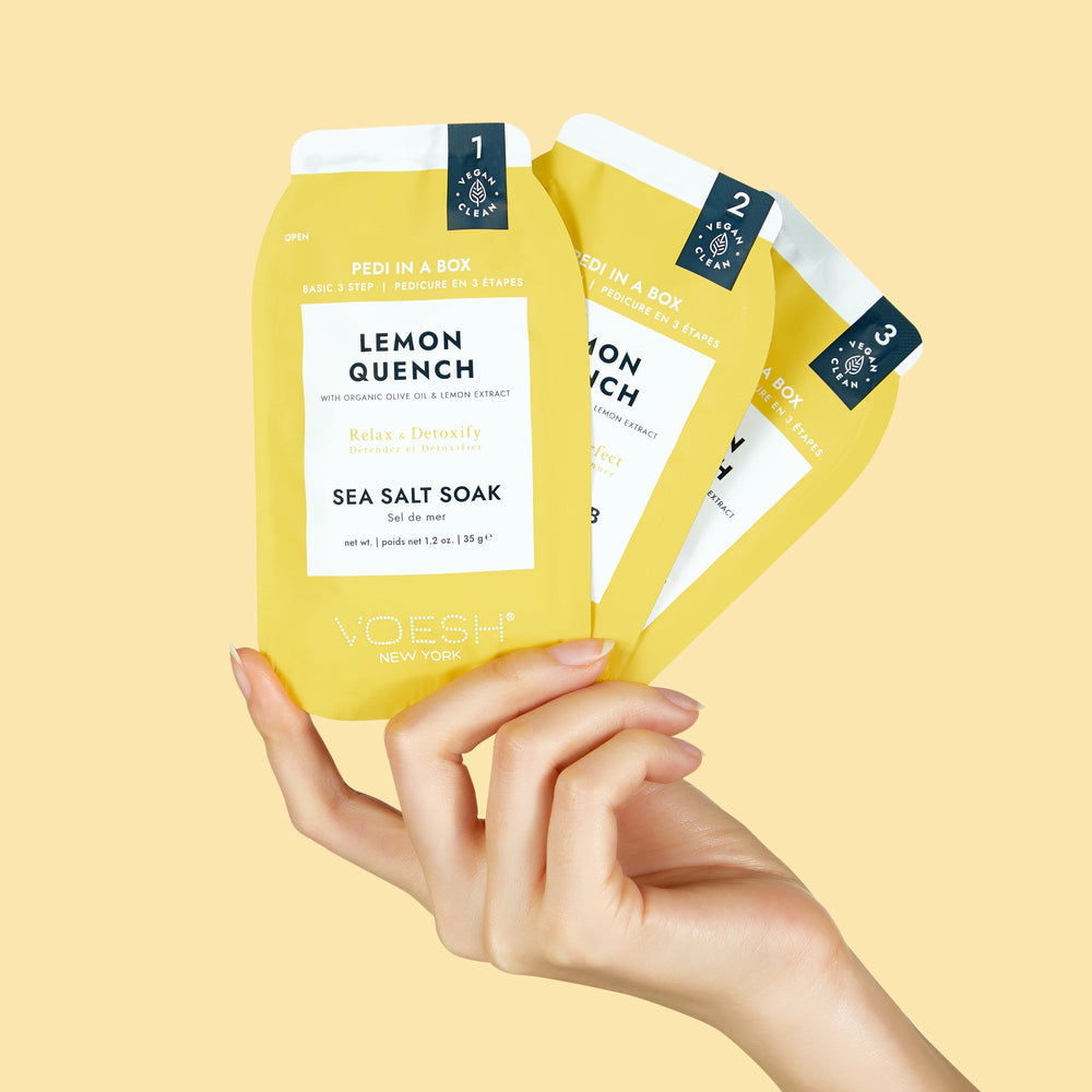 *(Case 100pc) Pedi in a Box Basic 3 Step Lemon Quench Lunali Nail Supply