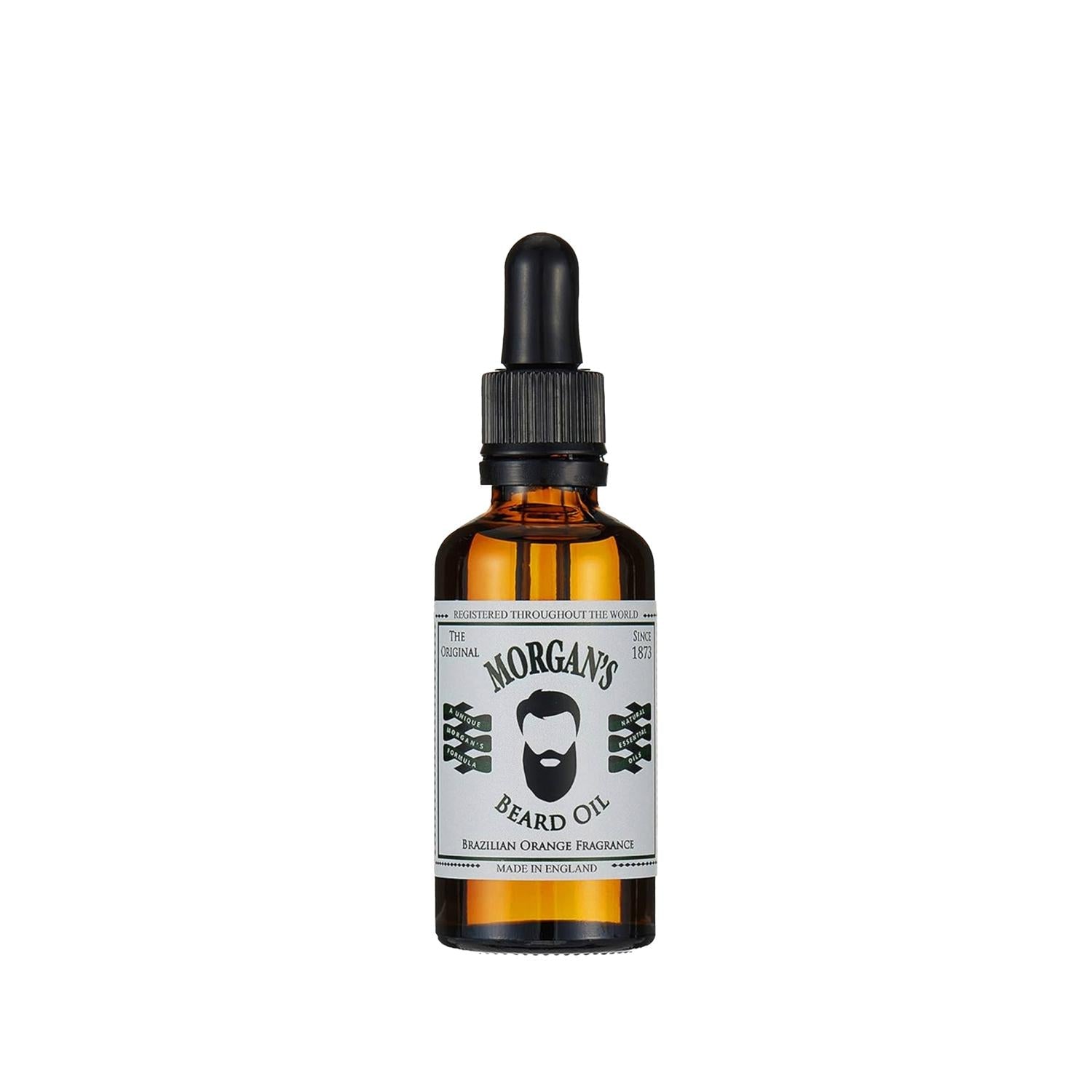 Morgan's Pomade Beard Oil with Brazil Orange Essence - 50ml, Moisturizes & Conditions Beard, Men's Grooming Beauty Care Bag