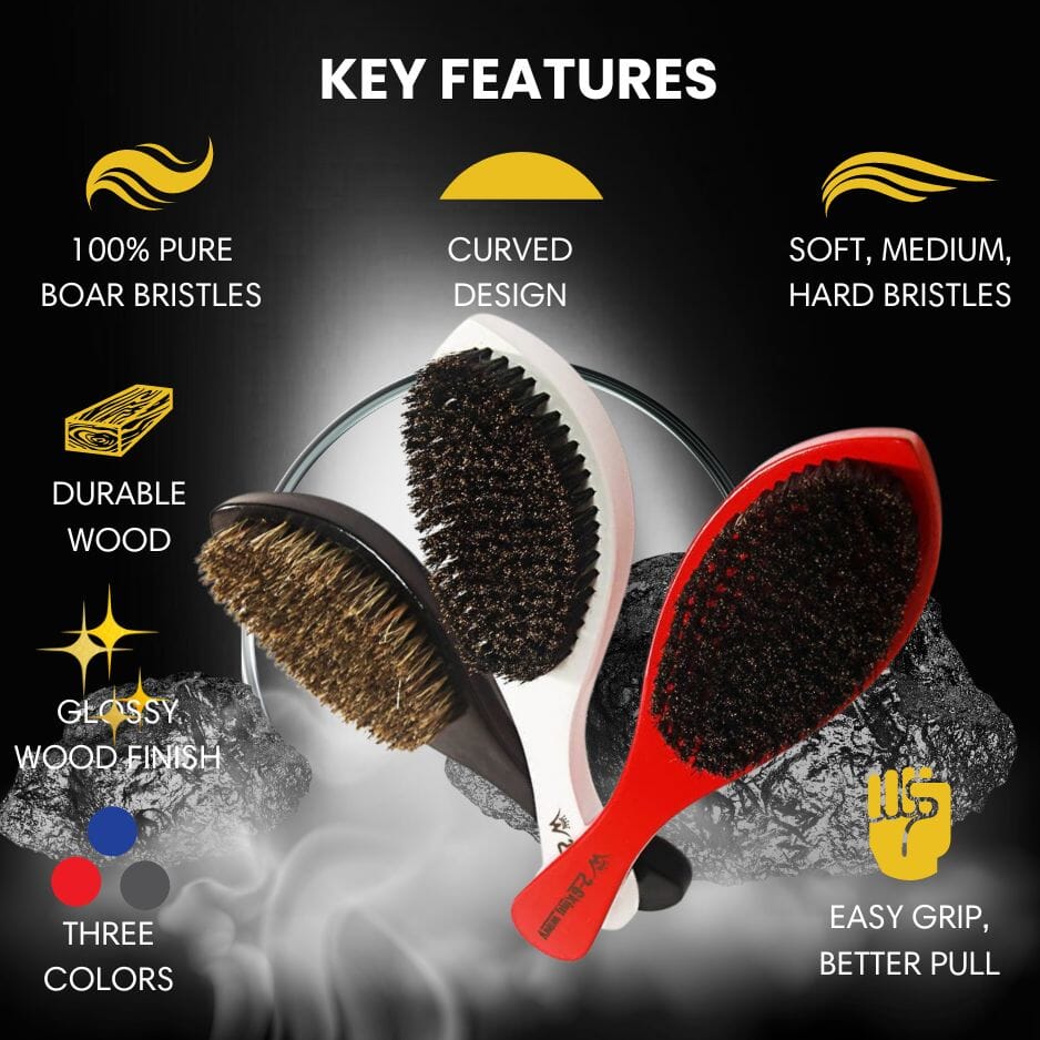 360 Wave Long Handle Curved Brush 26 King Wavy Merch, LLC