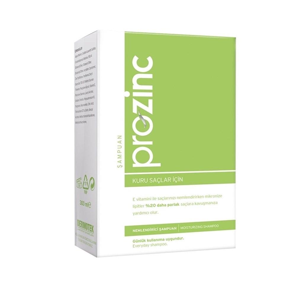 Prozinc Moisturizing Shampoo for Dry Hair - Biotin, E Vitamin, 10.14 fl oz - Dermatologically Tested, Paraben-Free Beauty Care Bag