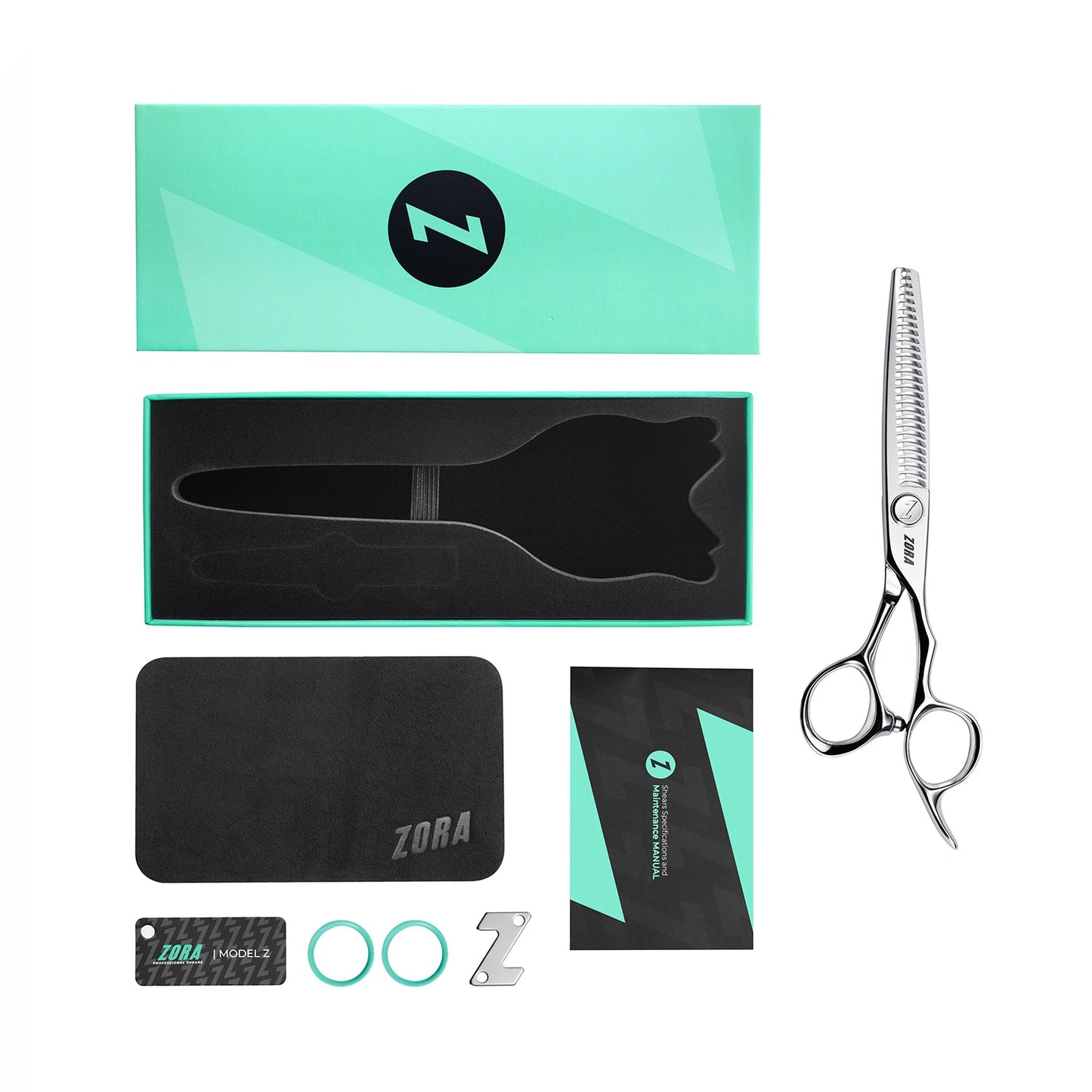 Zora Hair Cutting Shear - Model Z-628 - Deer Horn Tooth - 6.28