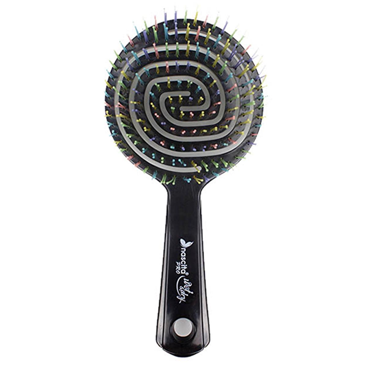 Nascita Pro Three-Dimensional Oval Hair Brush with GemTips Technology - Gentle Detangling, Anti-Static, Hair Care Beauty Care Bag