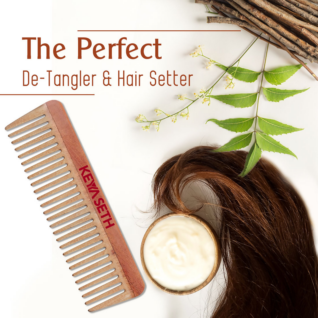 Keya Seth Neem Wooden Comb Wide Tooth Dista