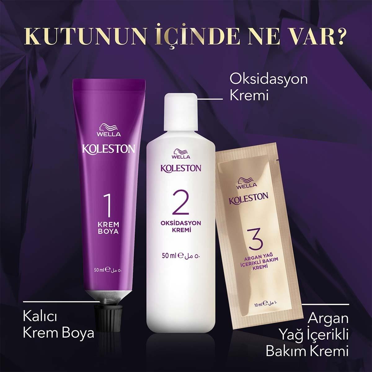 Wella Koleston Kumral Hair Dye: 100% Grey Coverage, Long Lasting Permanent Brown Hair Color with Argan Oil - At-Home Hair Color Kit Beauty Care Bag