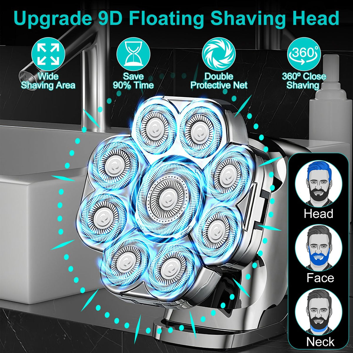 6-in-1 Electric Head Shaver for Men Gamba Beauty