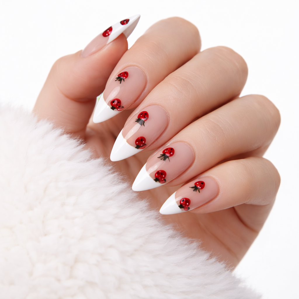 Salon-Style French Tip Press-On Nails - Coffin #037 VIAI BEAUTY