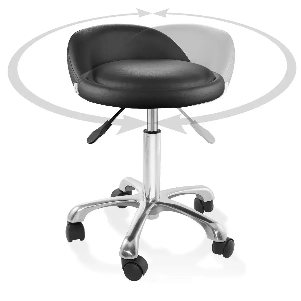 Rolling Hydraulic Salon Stool with Backrest - Adjustable Swivel Chair Platinum-Level Office Chairs