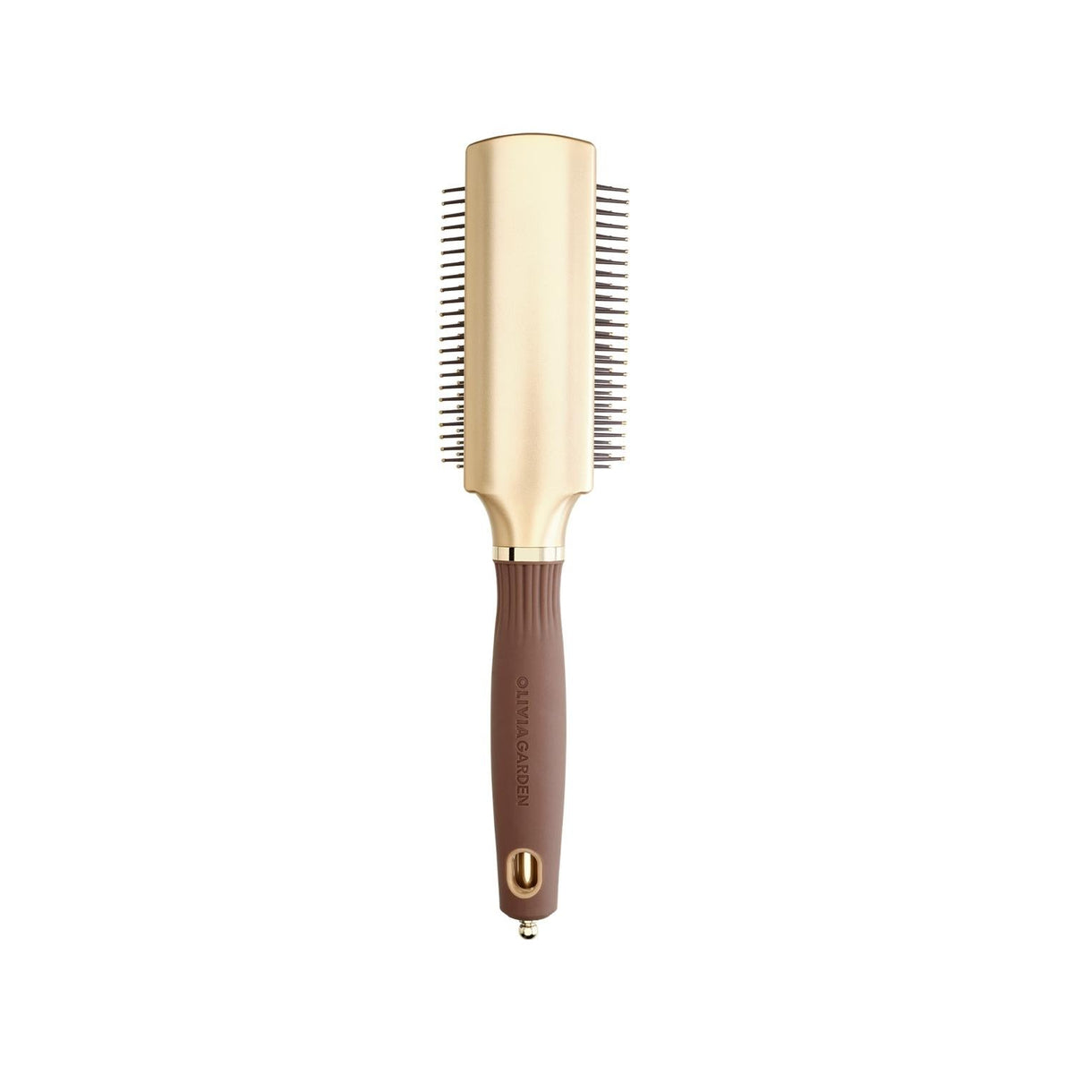 Olivia Garden Expert Style Control Nylon Bristles Gold and Brown Hair Brush Beauty Care Bag