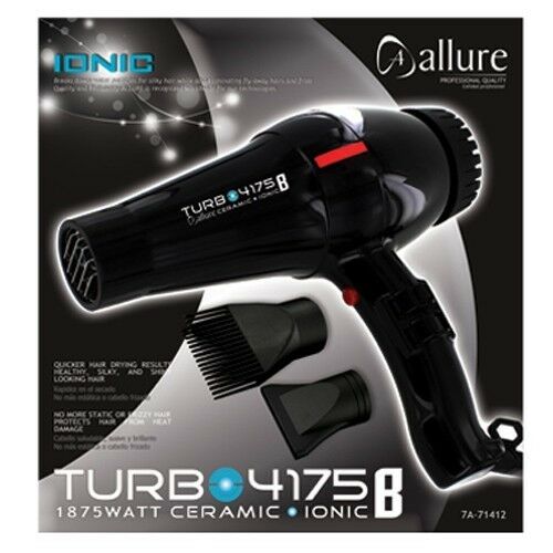 Allure Turbo 4175 1875 Watt Ceramic Ionic Hair Blow Dryer VIP Extensions