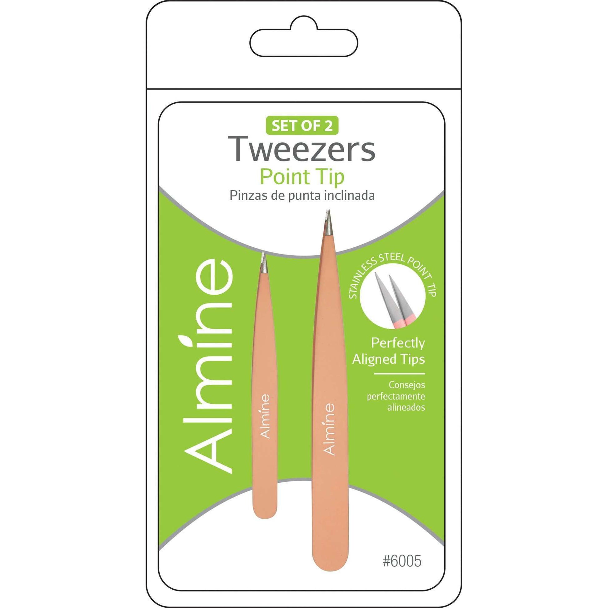 Almine Point Tip Tweezers With Rubber Coating 2pc Annie International, Inc.