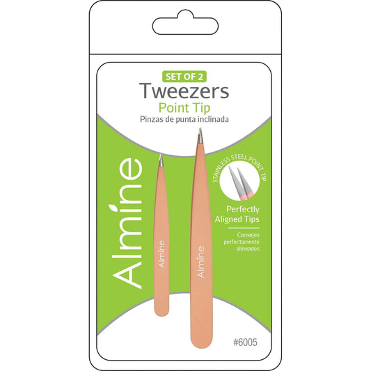Almine Point Tip Tweezers With Rubber Coating 2pc Annie International, Inc.