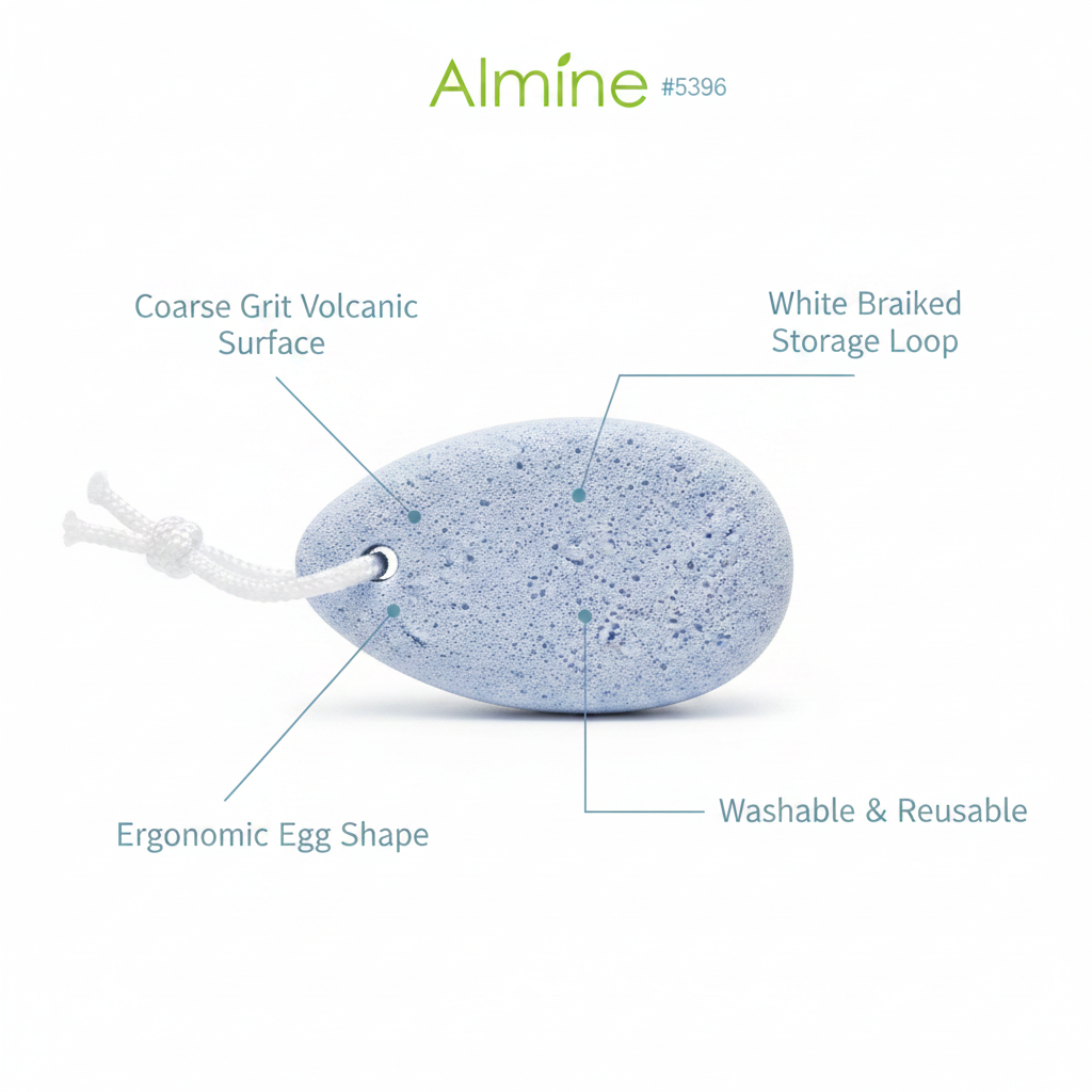Almine Pumice Stone Egg Shape, 1 Count, Blue Annie International, Inc.