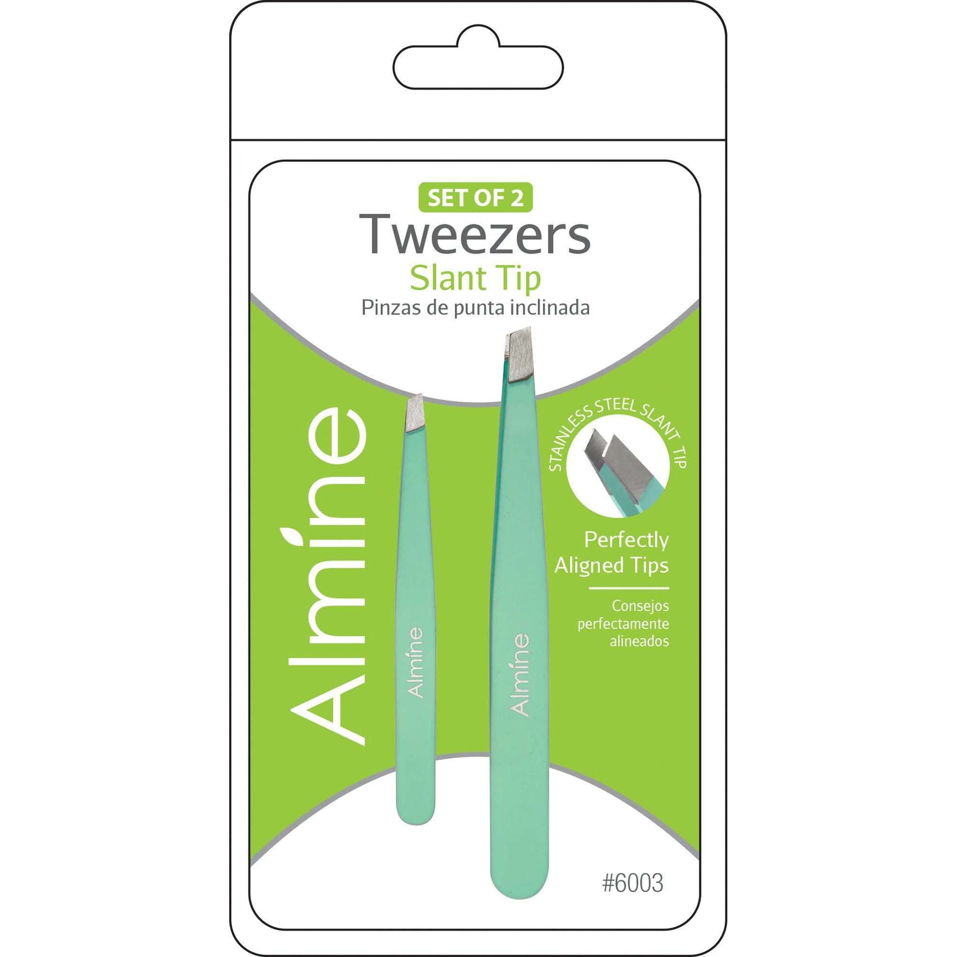 Almine Slant Tip Tweezers with Rubber Coating, 2 Piece, Teal Annie International, Inc.