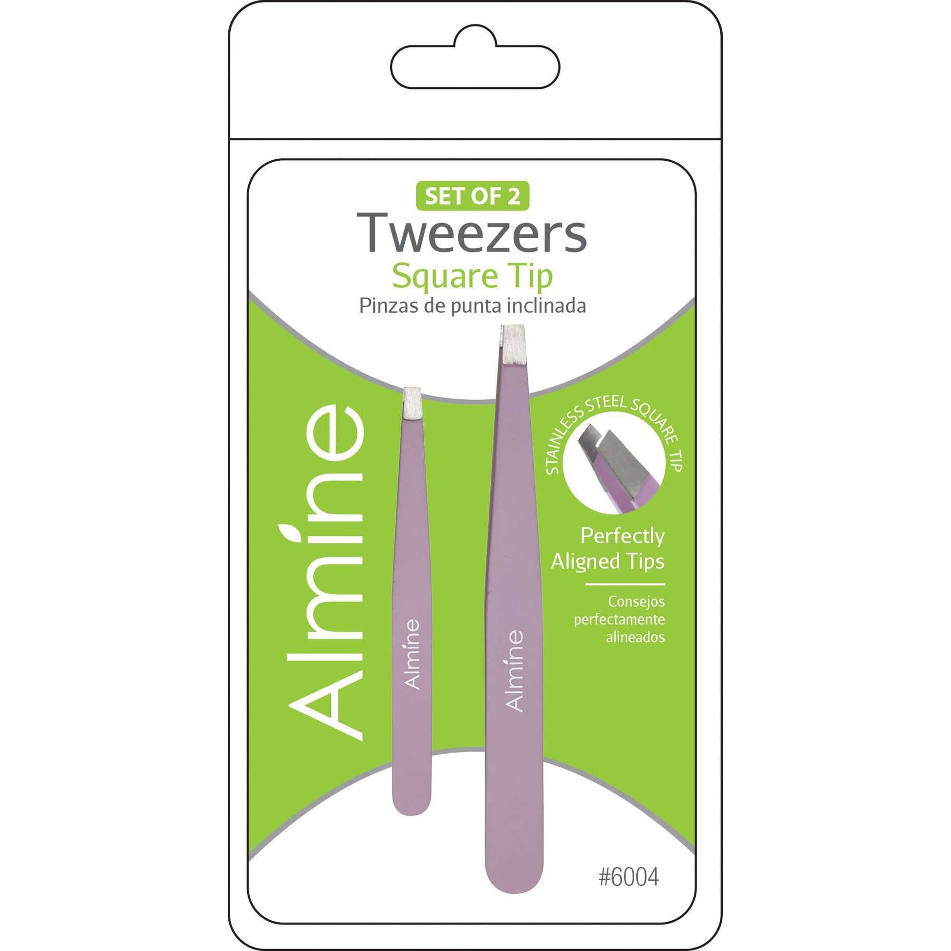 Almine Straight Tip Tweezers with Rubber Coating 2pc Purple Annie International, Inc.