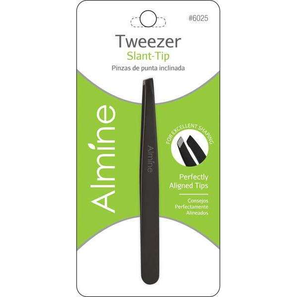 Almine Tweezers Slant Tip Black Annie International, Inc.