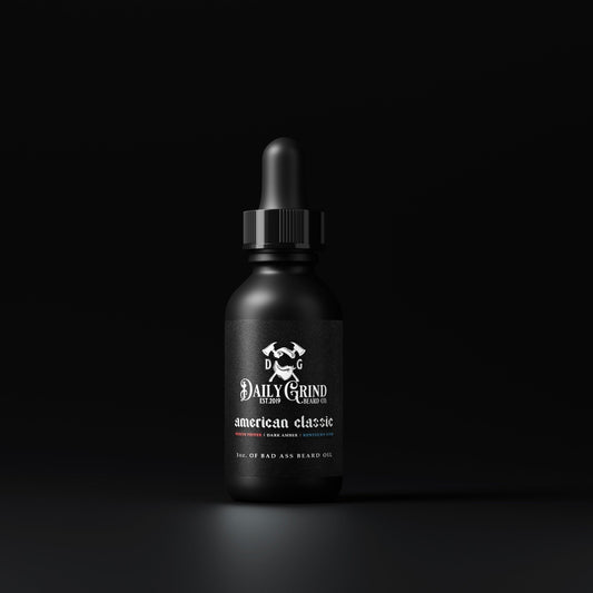 American Classic Beard Oil for Men | White Pepper, Dark Amber & Oak Daily Grind