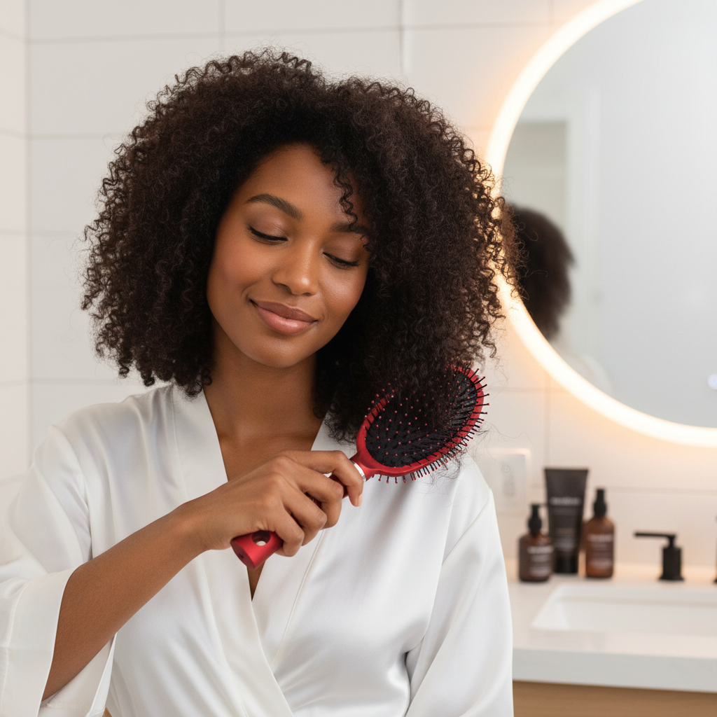 Annie Salon Round Paddle Brush, 1 Count, Red Annie International, Inc.