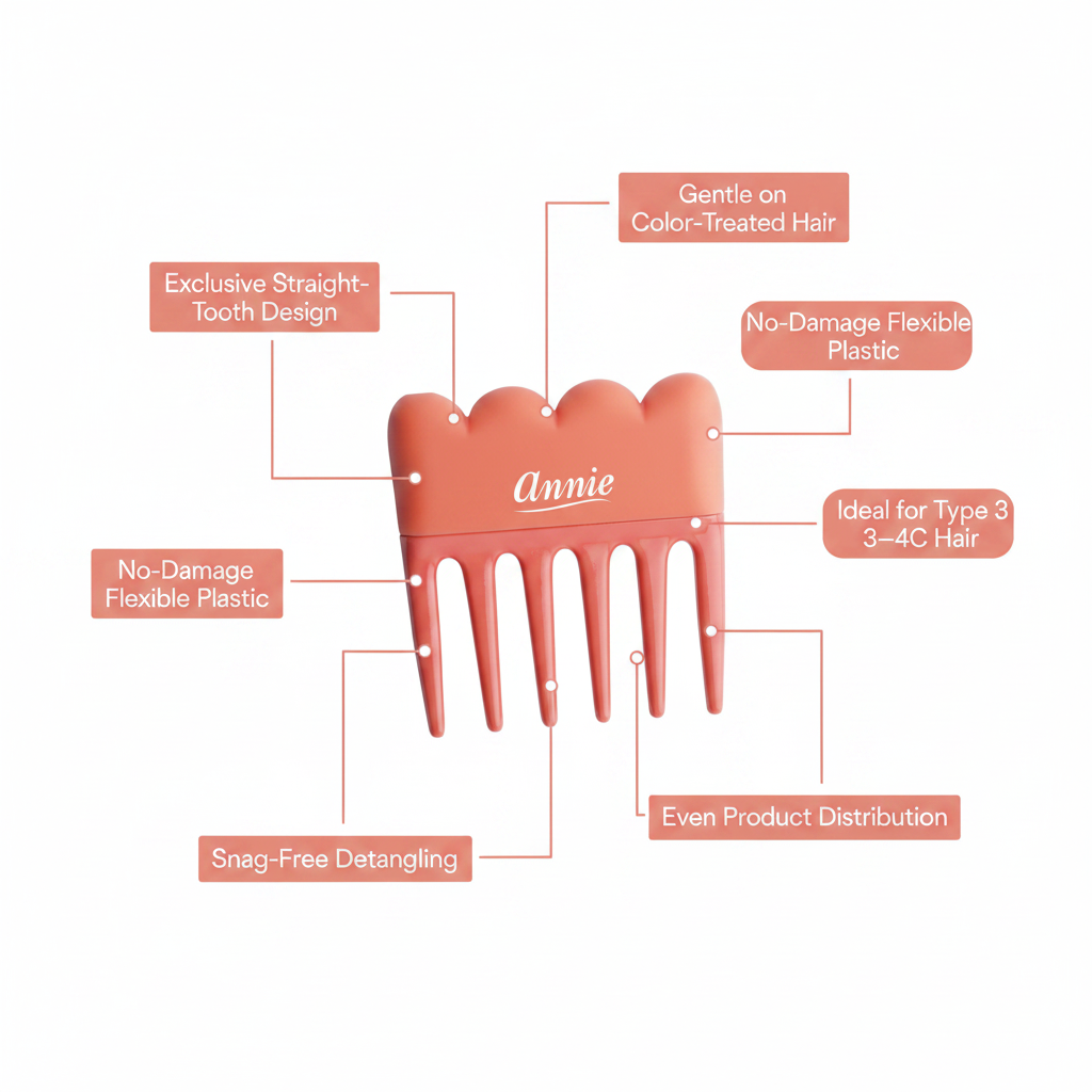 Annie Effortless Detangler Pik, 1 Count, Orange Annie International, Inc.