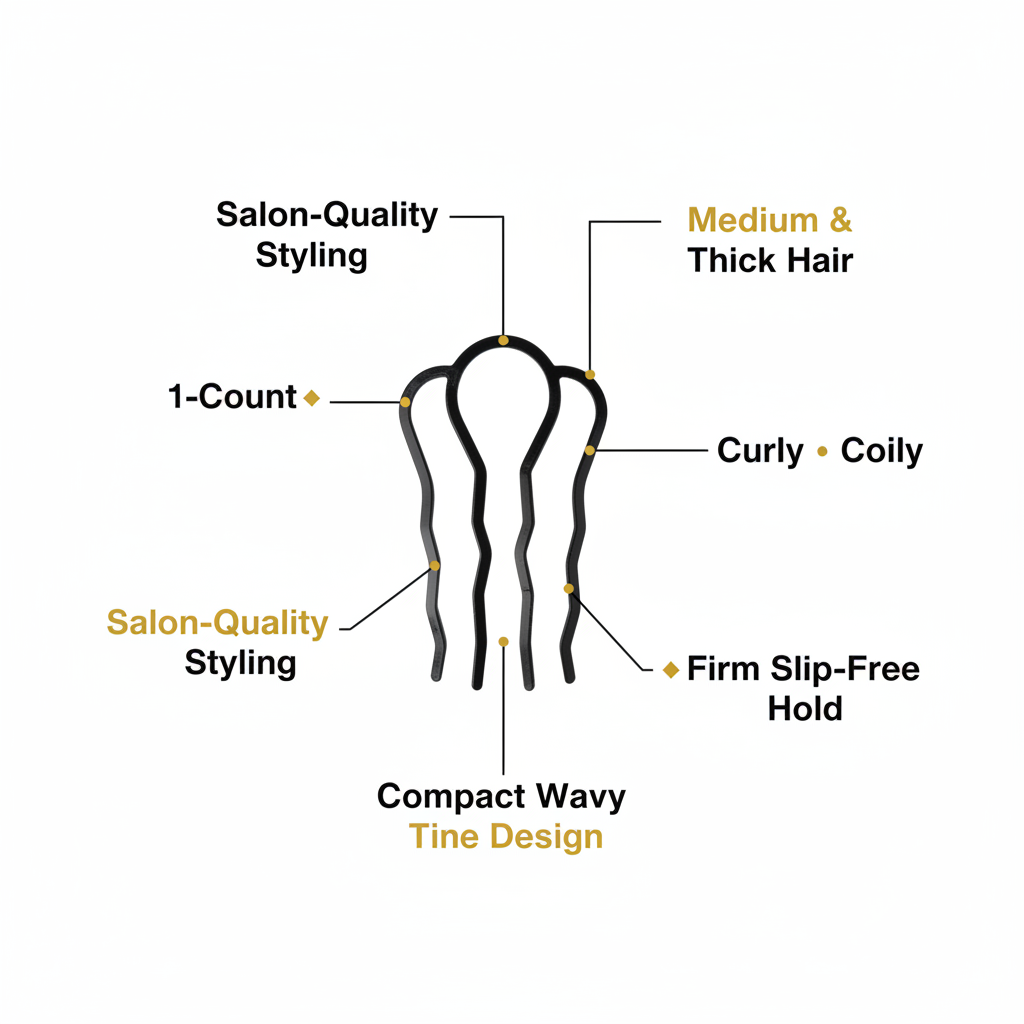 Annie Hair Fork Pin Small, 1 Count, Black Annie International, Inc.