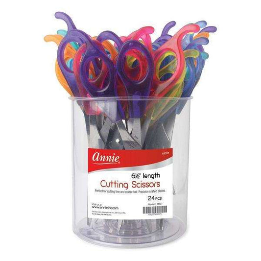 Annie Hair Shears 6.5 Inch, 24 Count, Transparent Assorted Colors Annie International, Inc.