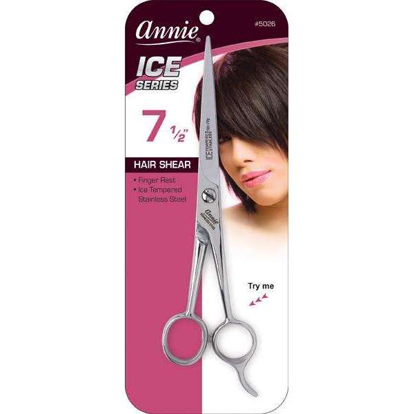 Annie Ice Tempered Stainless Steel Hair Shears 7.5 Inch, 1 Count, Silver Annie International, Inc.