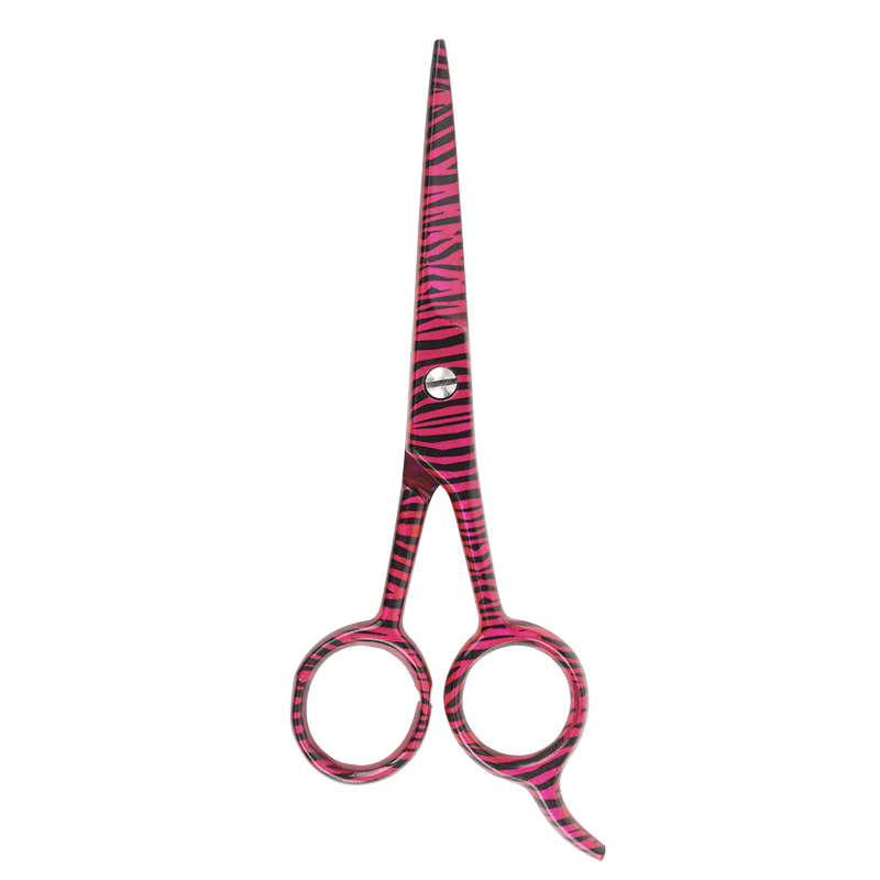 Annie Stainless Steel Straight Hair Shears 5.5 Inch, 1 Count, Pink Zebra Annie International, Inc.