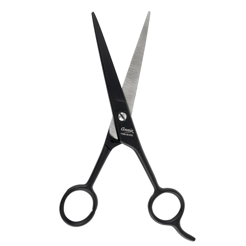 Annie Stainless Steel Straight Hair Shears 6.5 Inch, 1 Count, Black Annie International, Inc.