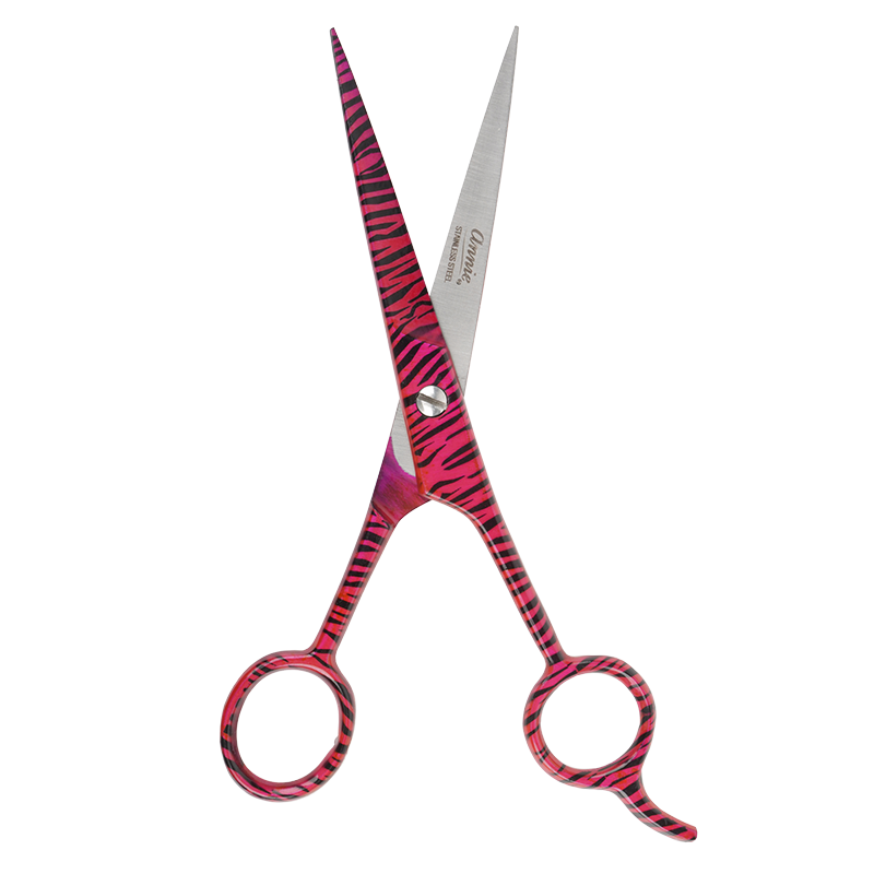 Annie Stainless Steel Straight Hair Shears 6.5 Inch, 1 Count, Pink Zebra Annie International, Inc.