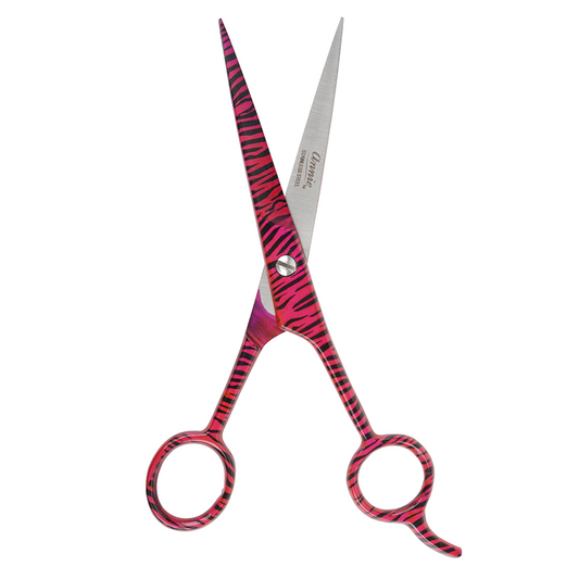Annie Stainless Steel Straight Hair Shears 6.5 Inch, 1 Count, Pink Zebra Annie International, Inc.
