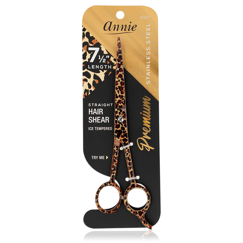 Annie Stainless Steel Straight Hair Shears 7.5 Inch, 1 Count, Leopard Print Annie International, Inc.