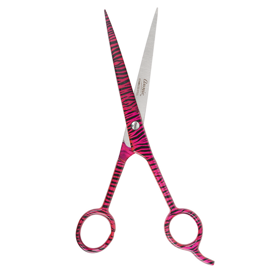 Annie Stainless Steel Straight Hair Shears 7.5 Inch, 1 Count, Pink Zebra Annie International, Inc.
