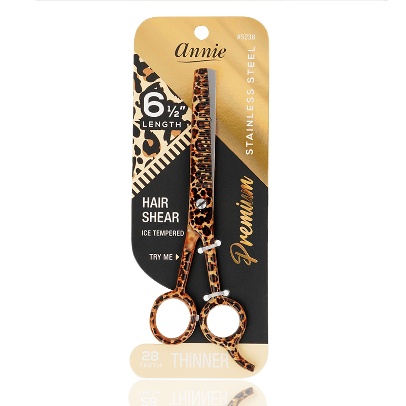 Annie Stainless Steel Thinning Hair Shears 6.5 Inch, 1 Count, Leopard Print Annie International, Inc.