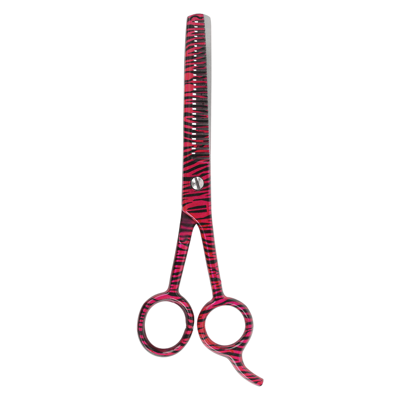 Annie Stainless Steel Thinning Hair Shears 6.5 Inch, 1 Count, Pink Zebra Annie International, Inc.
