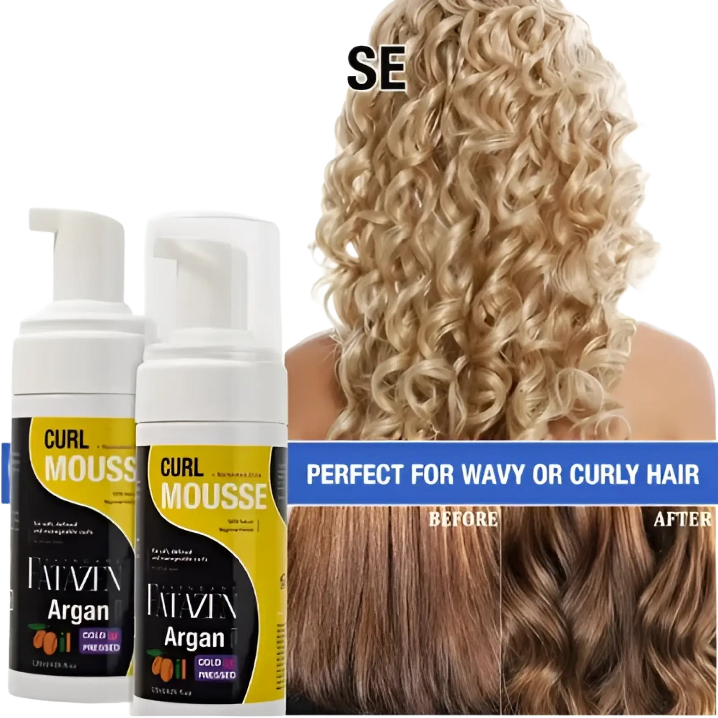 Argan Oil Curl Mousse Strong Hold Hair Styling Foam ARBA Global