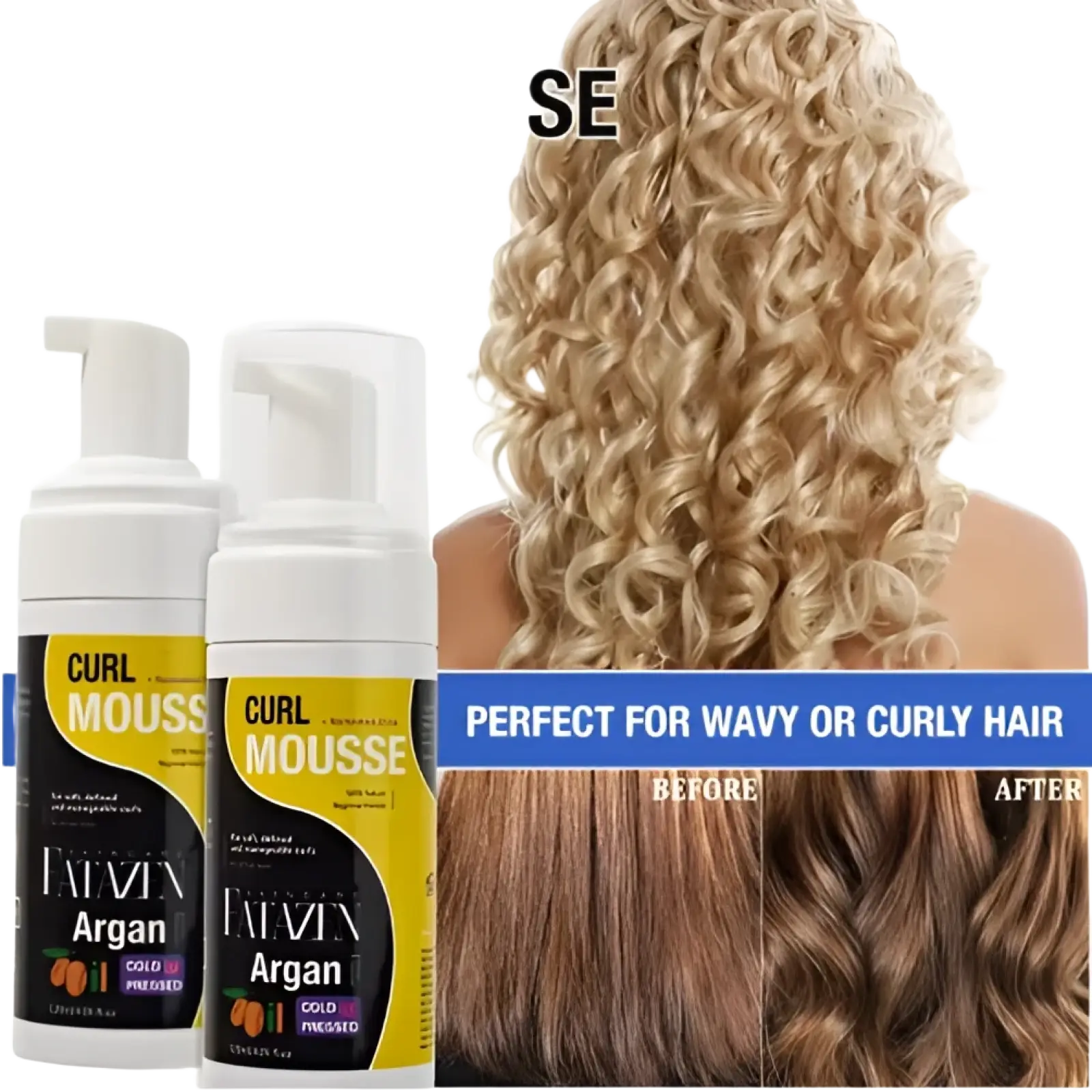 Argan Oil Curl Mousse Strong Hold Hair Styling Foam ARBA Global