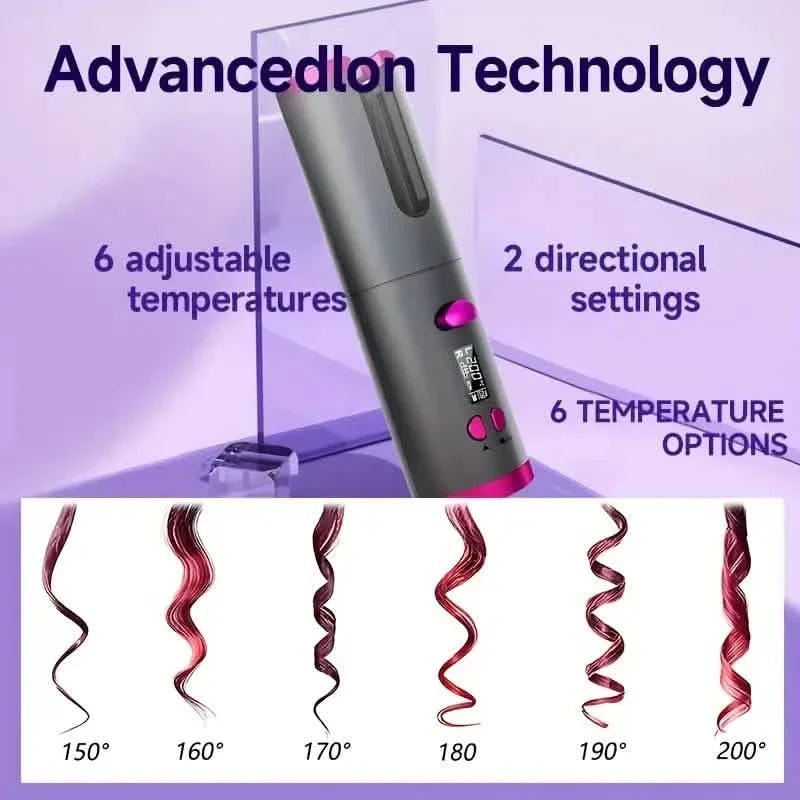 Automatic Curling Iron for Full-bodied Hair with 5 Temperature Settings DailySale