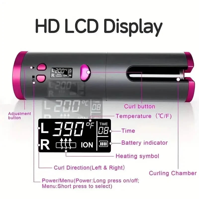 Automatic Curling Iron for Full-bodied Hair with 5 Temperature Settings DailySale
