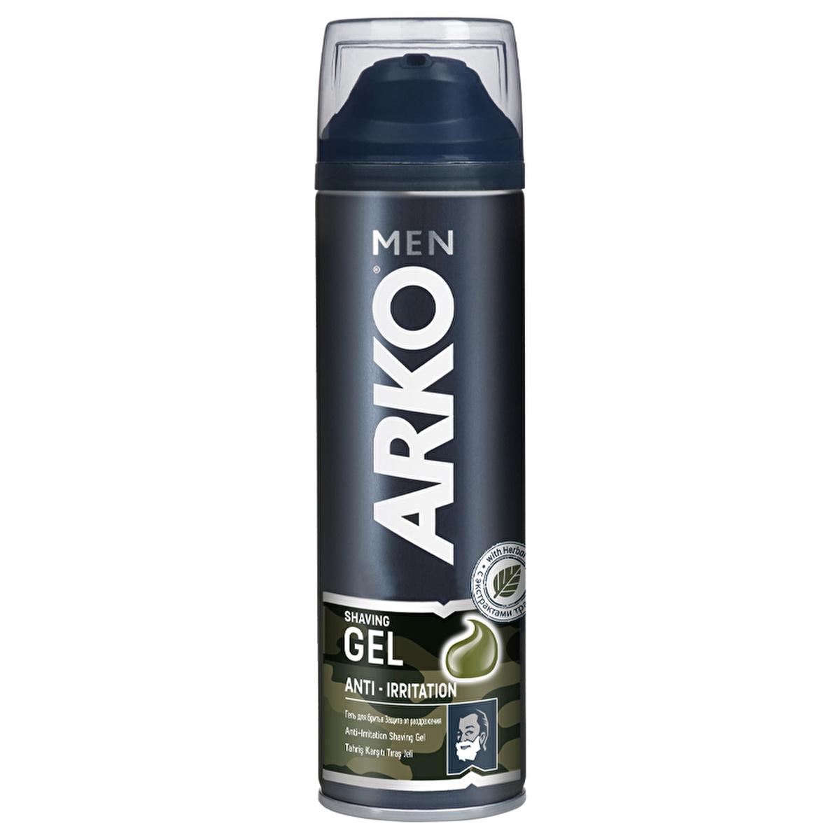 Arko Men Anti-Irritation Shaving Gel for Sensitive Skin - 200ml, Comfortable Shave for Men Beauty Care Bag