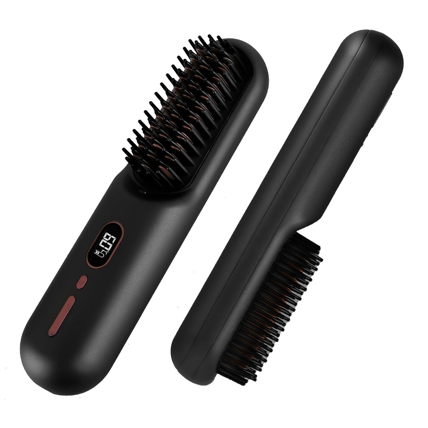 Cordless Negative Ion Hair Straightener Brush Rechargeable Mini Styling Comb with 12 Heating Levels Anti-scald 30S Preheating 30Mins Auto Sleep LCD Di GBruno Store