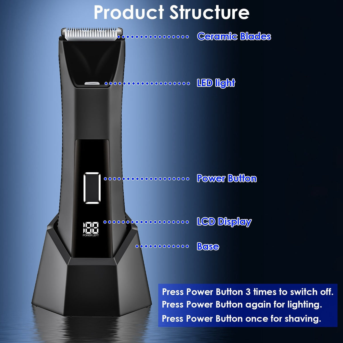 2 In 1 Electric Body Trimmer for Men Gamba Beauty