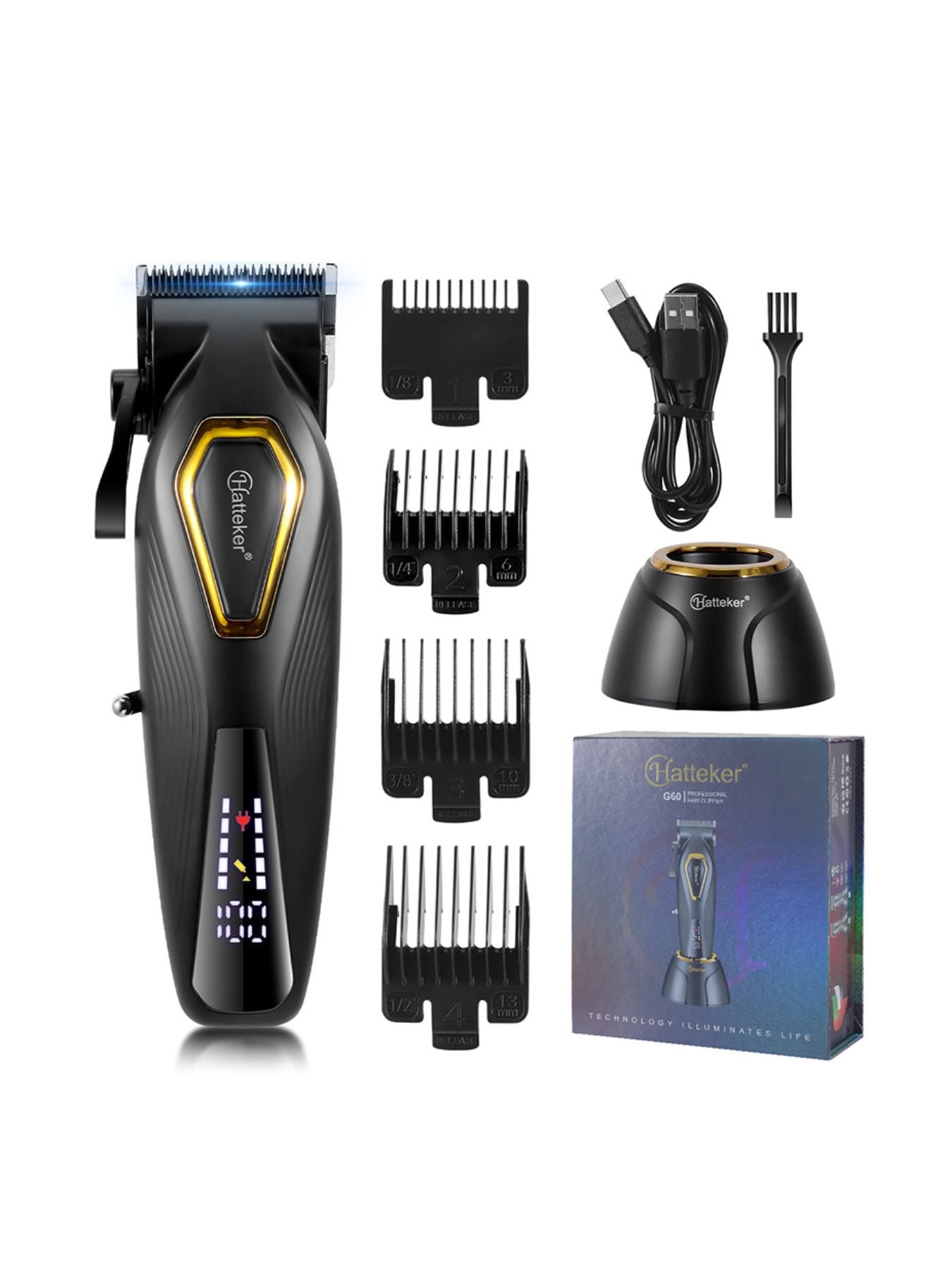 Cordless Hair Clipper with LED Display Unique Oils