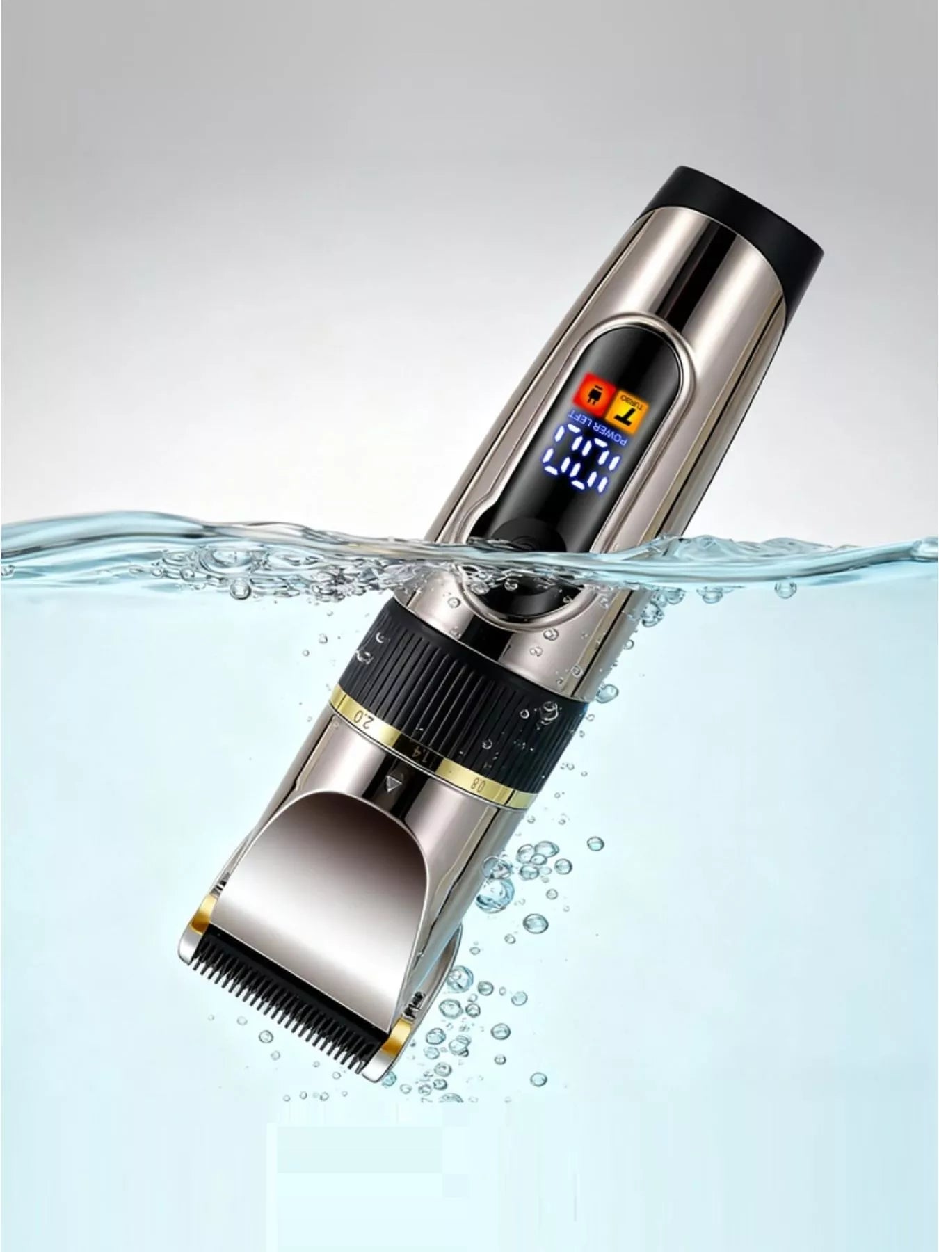 Waterproof Hair Clipper with LED Display Unique Oils